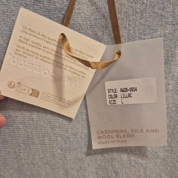 Bianco & Blue Cashmere Blend Sweater Made in Italy Size Large - Picture 9 of 12